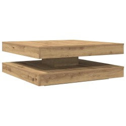 Table basse rotative à 360 degrés chêne artisanal 90x90x34,5 cm 621669621669