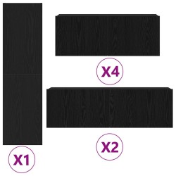 Ensemble meuble TV 9 pcs Chêne noir Bois d'ingénierie 621672621672