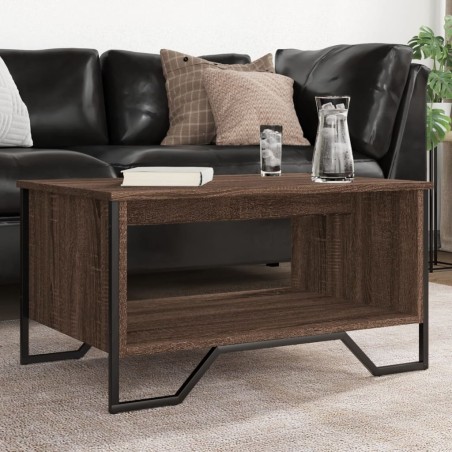 Table basse chêne marron 75x51x40 cm bois d'ingénierie 621675621675