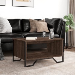 Table basse chêne marron 75x51x40 cm bois d'ingénierie 621675621675