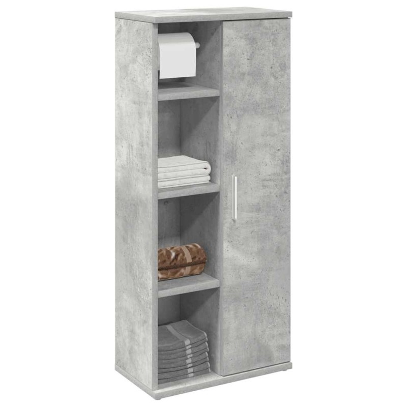 Meuble de salle de bain avec porte-rouleau gris béton 621676621676