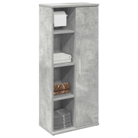 Meuble de salle de bain avec porte-rouleau gris béton 621676621676