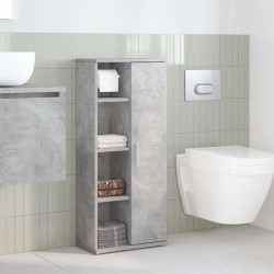 Meuble de salle de bain avec porte-rouleau gris béton 621676621676