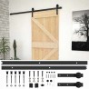 Porte coulissante Naturel et noir 80 x 210 cm 621678621678