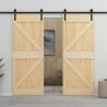 Porte coulissante Naturel et noir 80 x 210 cm 621678621678