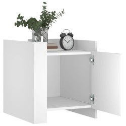 Table de chevet blanc 45x50x50 cm bois d’ingénierie 621679621679