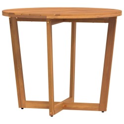 Table de jardin ronde Ø90x75 cm en bois massif d'acacia 621683621683
