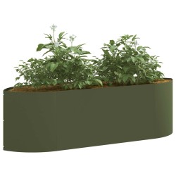 Jardin surélevé Vert olive 140 x 40 x 40 cm Acier 621684621684