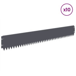 Bordure de Pelouse 10 pcs 103 x 15 cm Acier Anthracite 621686621686