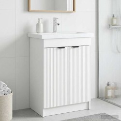 Armoire sous évier de salle de bain Blanc 56 x 37,5 x 81 cm 621687621687