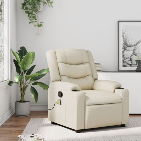 Fauteuil de massage inclinable crème similicuir 621689621689