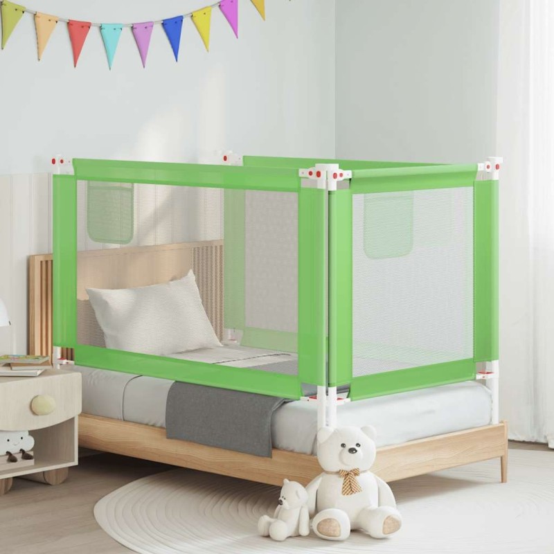Barrière de sécurité de lit d'enfant Vert 140x25 cm Tissu 621697621697