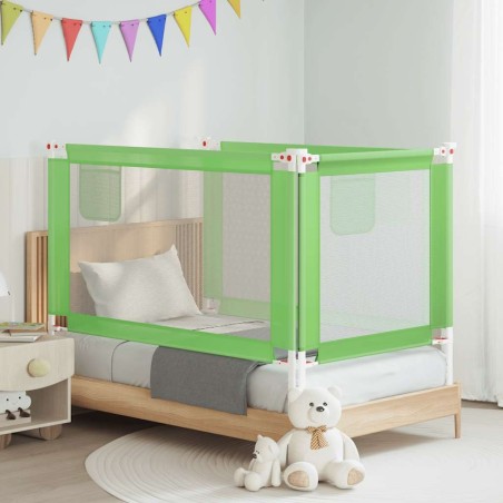 Barrière de sécurité de lit d'enfant Vert 140x25 cm Tissu 621697621697