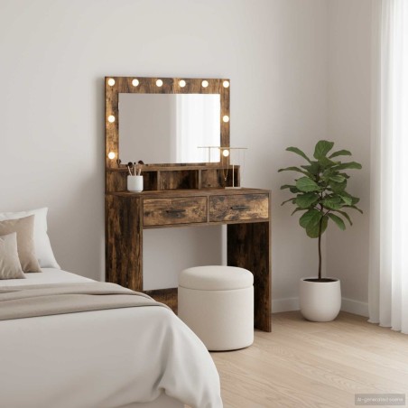 Table de Toilette Chêne fumé 79 x 41 x 135 cm Bois d'ingénierie 621699621699