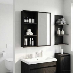 Armoire murale de salle de bain Chêne Noir 30 x 14 x 70 cm 621707621707