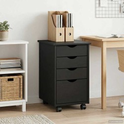Cabinet roulant avec roue Gris 34 x 39 x 56 cm Pin massif 621708621708