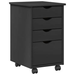Cabinet roulant avec roue Gris 34 x 39 x 56 cm Pin massif 621708621708