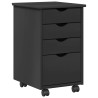 Cabinet roulant avec roue Gris 34 x 39 x 56 cm Pin massif 621708621708