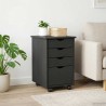 Cabinet roulant avec roue Gris 34 x 39 x 56 cm Pin massif 621708621708