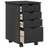 Cabinet roulant avec roue Gris 34 x 39 x 56 cm Pin massif 621708621708