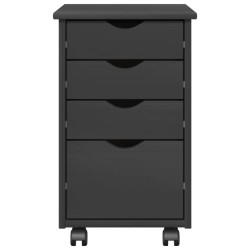 Cabinet roulant avec roue Gris 34 x 39 x 56 cm Pin massif 621708621708