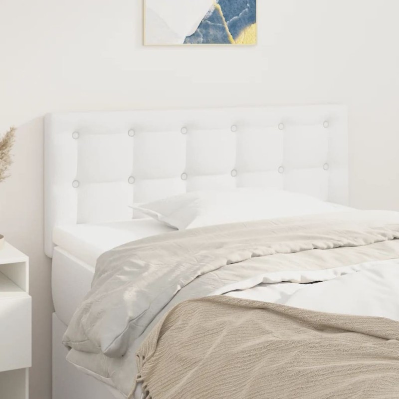 Tête de lit Blanc 100x5x78/88 cm Similicuir 621709621709