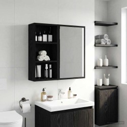 Armoire murale de salle de bain Chêne Noir 30 x 16 x 62,5 cm 621712621712