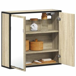 Armoire de salle de bain avec miroir Chêne Sonoma 65 x 20 x 60 cm Bois d'ingénierie 621718621718