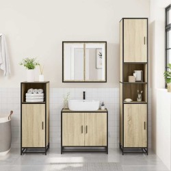 Armoire de salle de bain avec miroir Chêne Sonoma 65 x 20 x 60 cm Bois d'ingénierie 621718621718