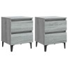 Tables de chevet pieds en métal 2 pcs Sonoma gris 40x35x50 cm 621719621719