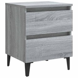 Tables de chevet pieds en métal 2 pcs Sonoma gris 40x35x50 cm 621719621719