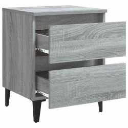 Tables de chevet pieds en métal 2 pcs Sonoma gris 40x35x50 cm 621719621719