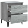 Tables de chevet pieds en métal 2 pcs Sonoma gris 40x35x50 cm 621719621719