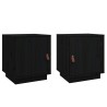 Tables de chevet 2 pcs Noir 40x34x45 cm Bois de pin massif 621720621720