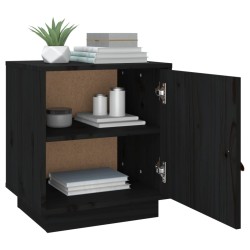Tables de chevet 2 pcs Noir 40x34x45 cm Bois de pin massif 621720621720