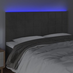Tête de lit à LED Gris foncé 160x5x118/128 cm Velours 621723621723