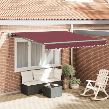 Auvent rétractable automatique avec LED bordeaux 300x250 cm 621725621725