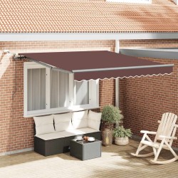 Auvent rétractable automatique avec LED marron 300x250 cm 621726621726