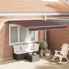 Auvent rétractable automatique avec LED marron 300x250 cm 621726621726