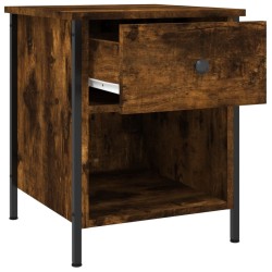 Table de chevet chêne fumé 40x42x50 cm bois d'ingénierie 621729621729