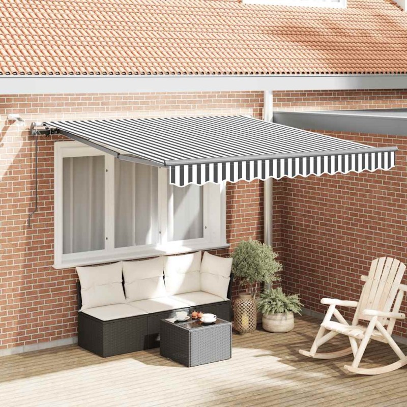 Auvent rétractable automatique avec LED anthracite et blanc 621731621731