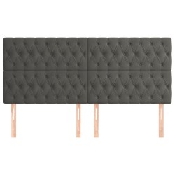Tête de lit Gris foncé 200 x 7 x 118/128 cm Velours 621735621735