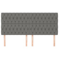 Tête de lit Gris foncé 180 x 7 x 118/128 cm Tissu 621736621736