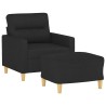 Fauteuil avec repose-pied Noir 60 cm Tissu 621740621740