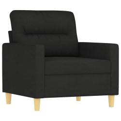 Fauteuil avec repose-pied Noir 60 cm Tissu 621740621740
