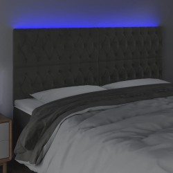 Tête de lit à LED Gris foncé 200x7x118/128 cm Velours 621743621743