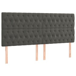Tête de lit à LED Gris foncé 200x7x118/128 cm Velours 621743621743