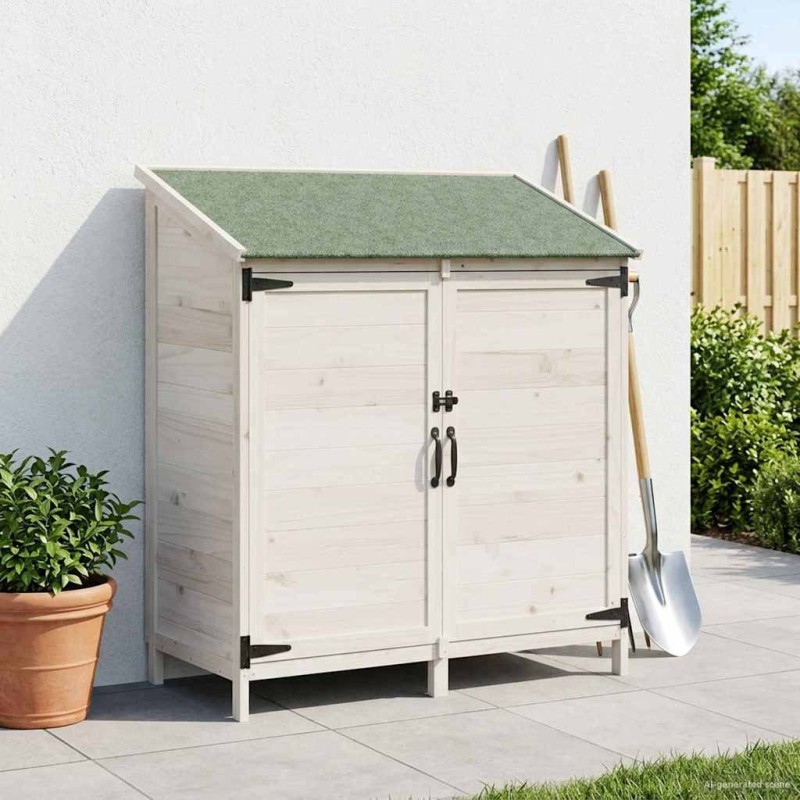 Abri de jardin Blanc 106,5 x 56 x 113,5 cm Bois de Sapin Massif 621745621745