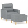 Fauteuil avec repose-pied Gris clair 60 cm Tissu 621749621749