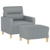 Fauteuil avec repose-pied Gris clair 60 cm Tissu 621749621749